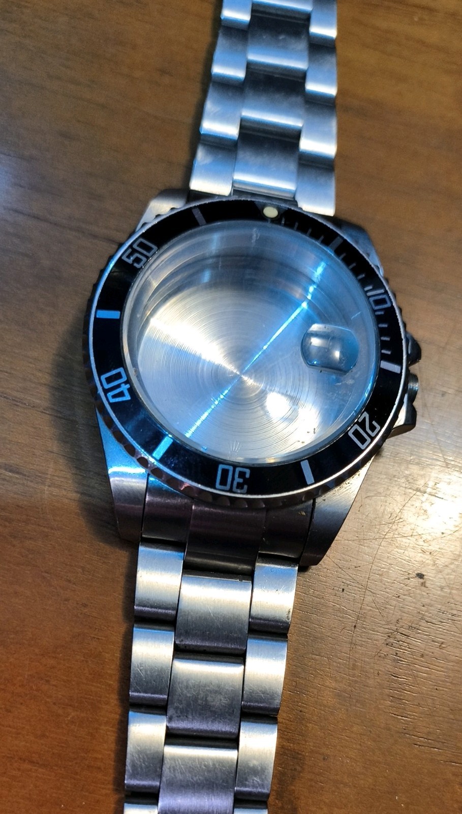 40mm stainless steel Watch- possibly Rolex- sapphire glass- 455B