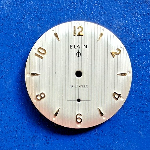 Elgin Men’s Watch Dial 25.3mm (Pearl Face-Gold Hour Marker-Gold Indice) 19 Jewel
