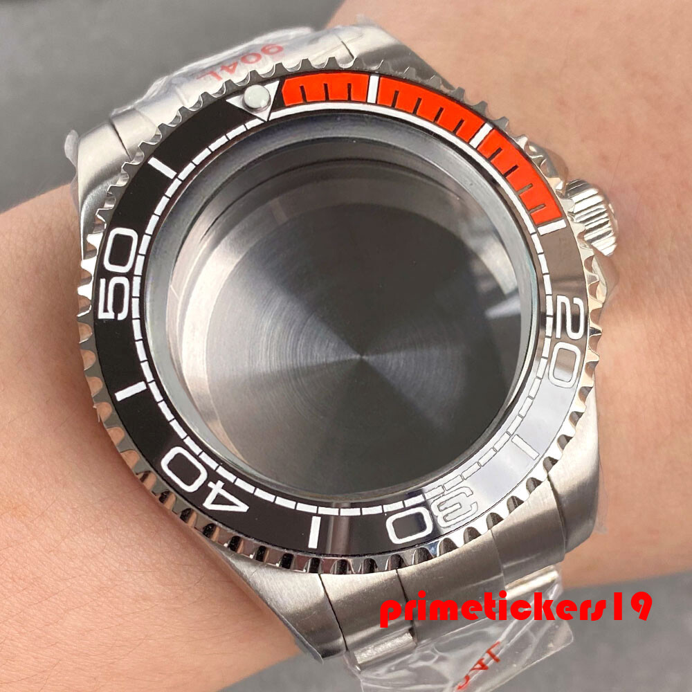 43mm Steel Watch Case Bracelet Sapphire Accessories Fit NH34 NH35 ETA2824 PT5000