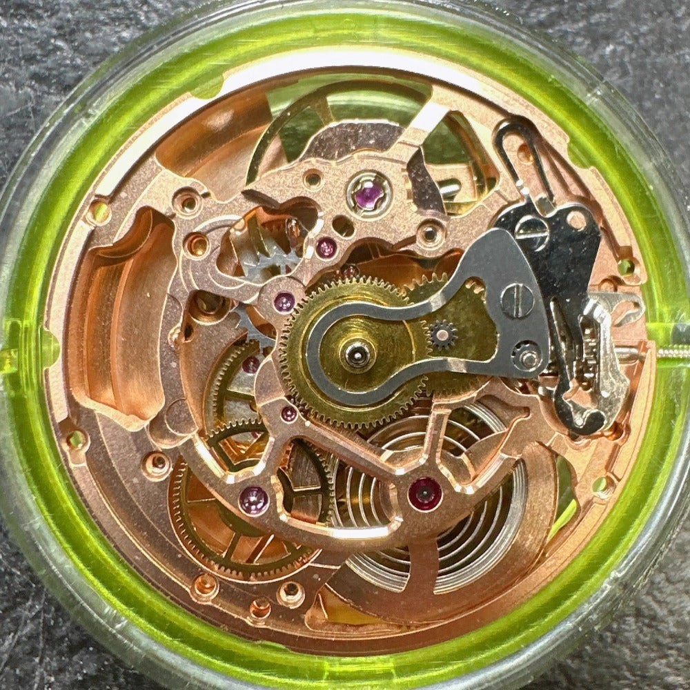 Tianjin Seagull Rose Golden 2824 Hollow Automatic Mechanical No Calendar