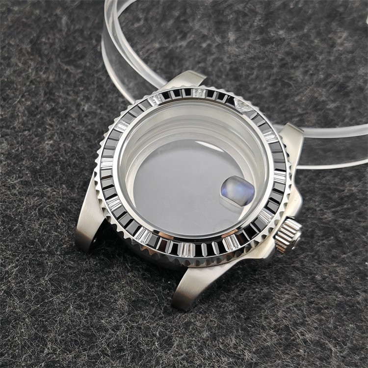 40.5mm Gmt Rainbow Ring Stainless Watch Case Sapphire Glass for Nh34 Nh35 Nh36