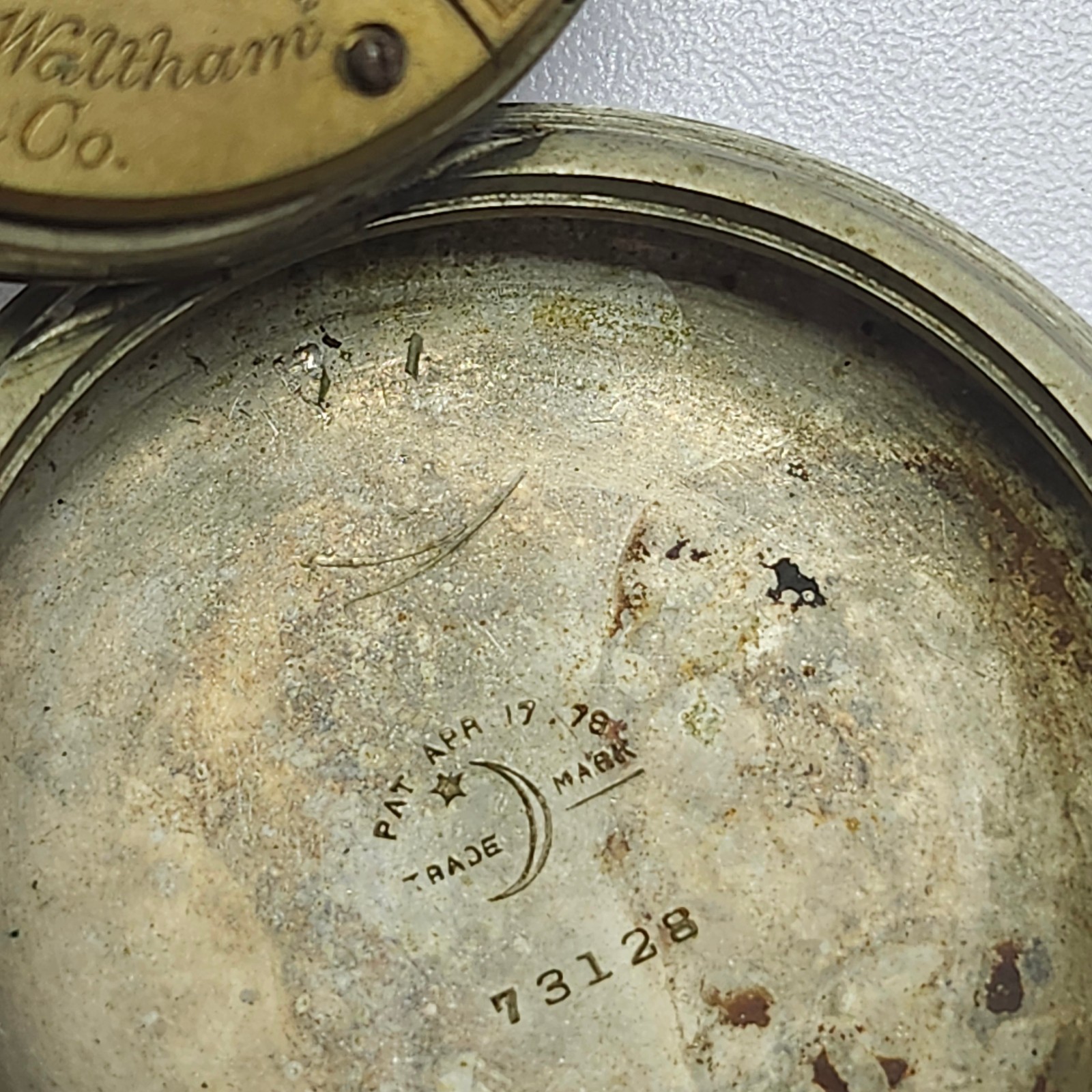 Vintage American Waltham 15J Pocket Watch Movement & Case-Crescent
