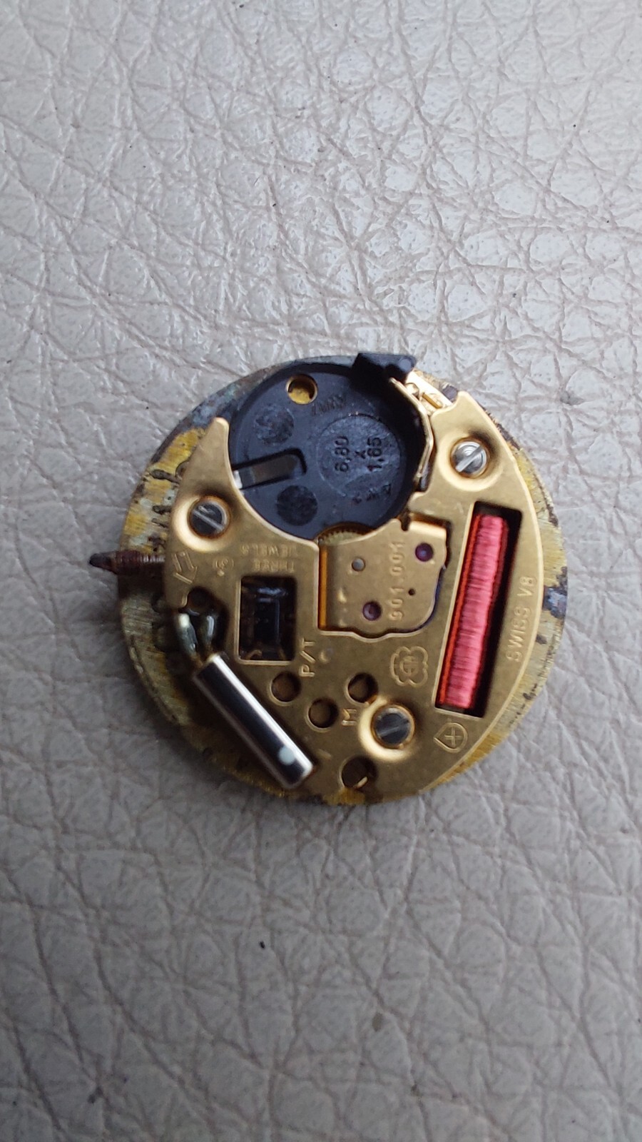 Movado Watch Face & Movement Mother Of Pearl Diamond Parts Only NOT WORKING READ