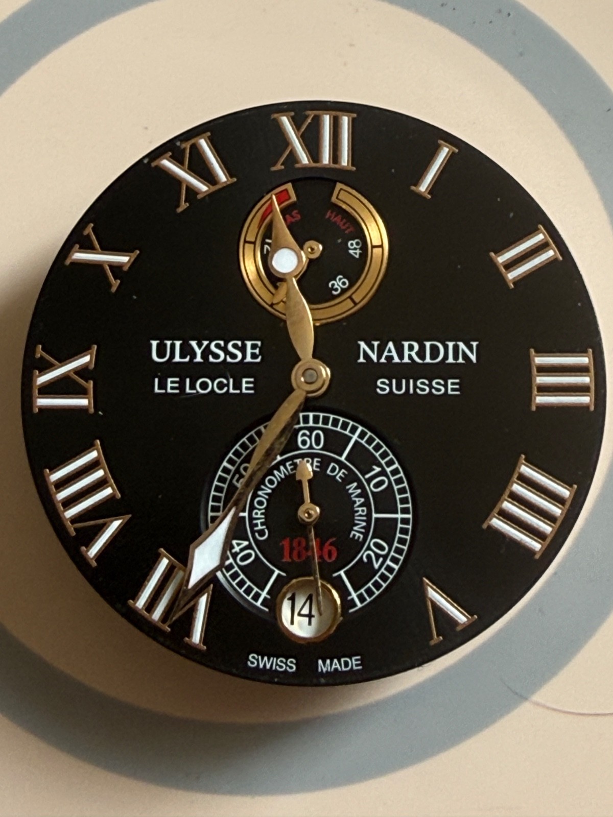 Ulysse Nardin caliber UN-118 Automatic 50 jewels 22k rotor working power reserve