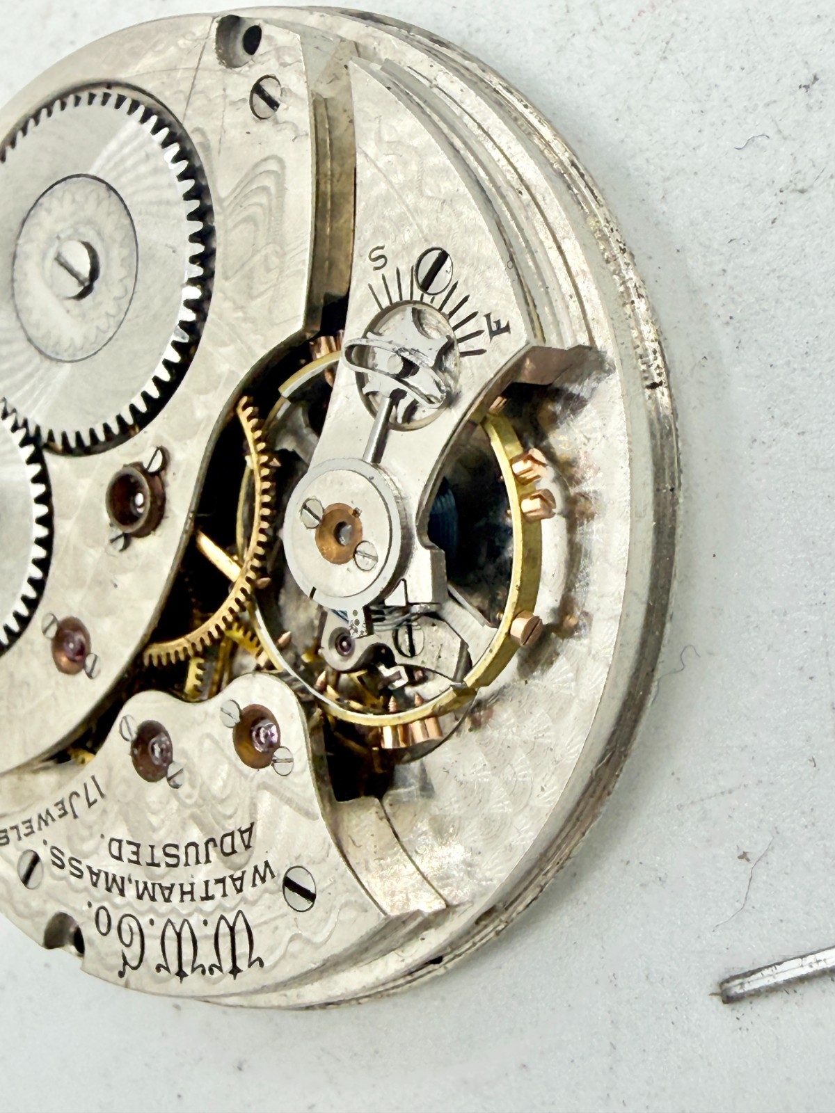 Antique 1908 12s 17j Waltham 203 Pocket Watch Movement