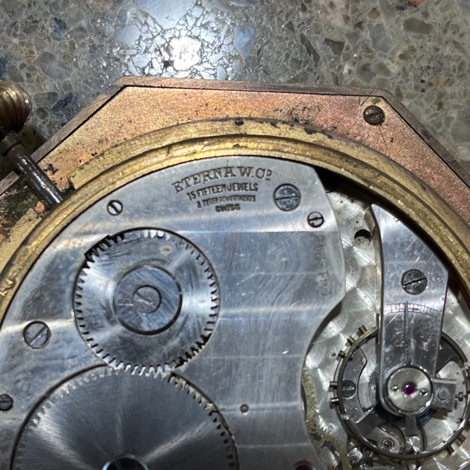 Vintage 1934 Eterna Swiss 8-day 15 Jewel 3 Adjustment Art Deco Clock