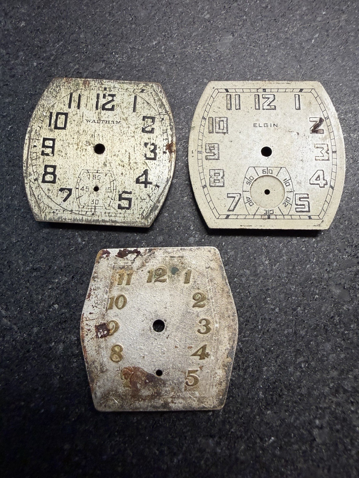 Watch Dial Lot 47 Pieces Bulova Elgin Waltham Gruen Art Deco Parts