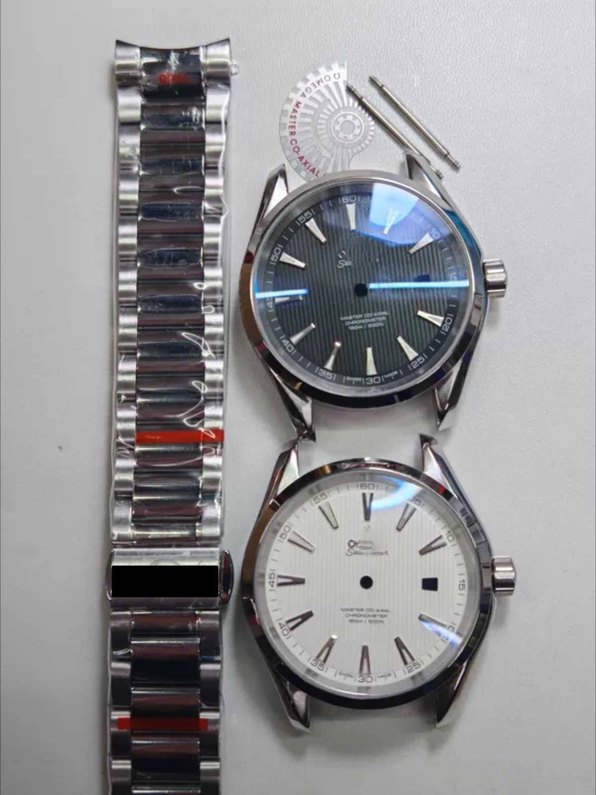 Watch Part Kit for Seamaster 8200 8215 2813 41mm Watch Case+Dial+Hands+Strap