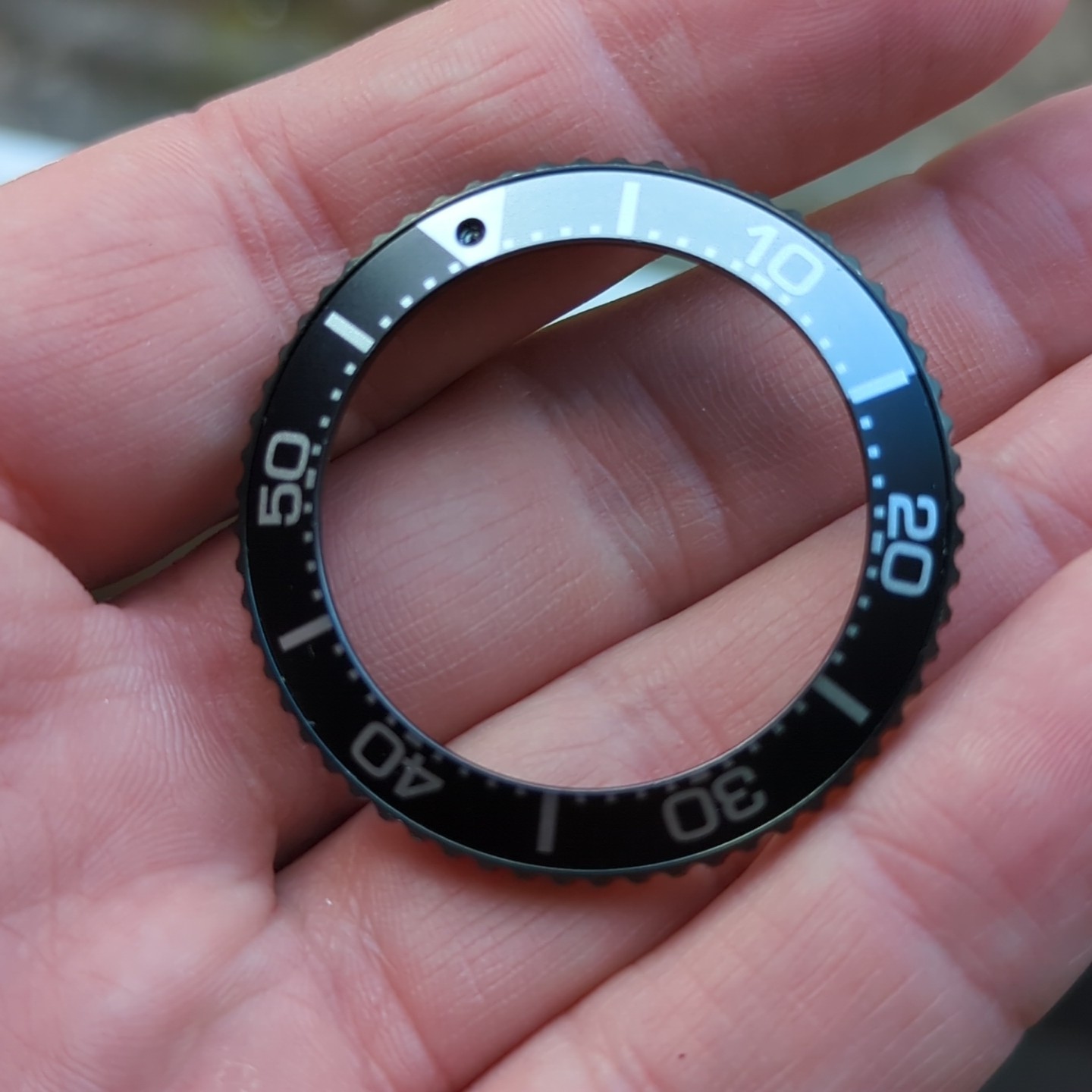 Seiko Prospex Solar Black Silver Watch Bezel part 43.5mm VGC Used (AA42)