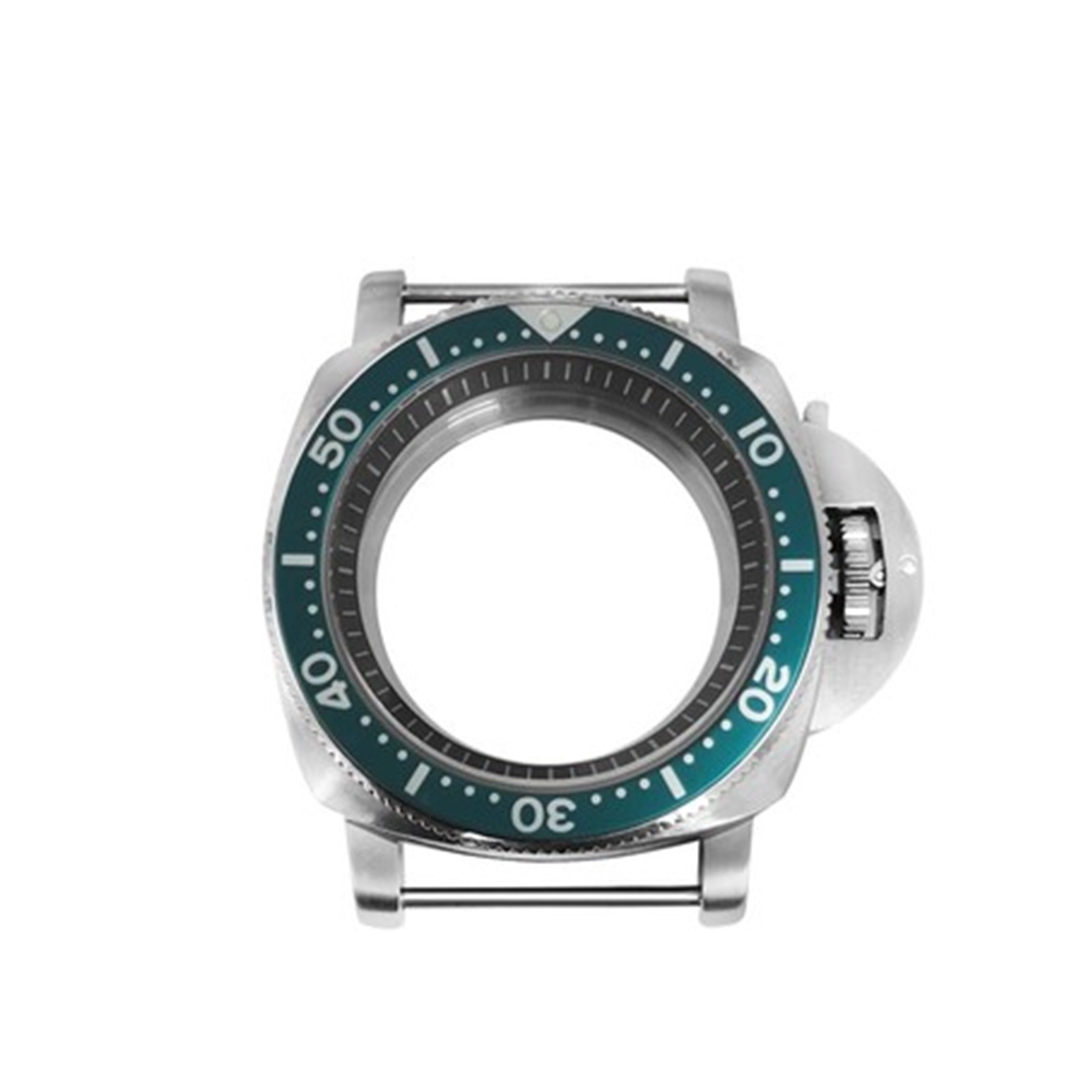 For NH35/NH36/4R/7S Movement 42MM Steel Watch Case Black White strip Inner Ring