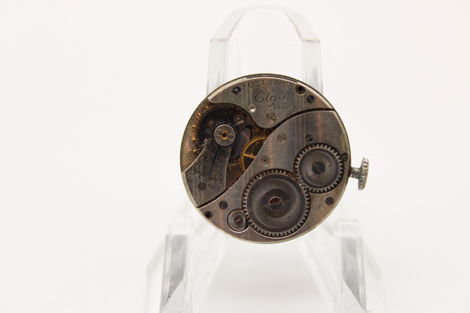 1928 ELGIN POCKET WATCH MOVEMENT 30219708 GRADE: 430 6/0s 7j OVERWOUND (LP3)