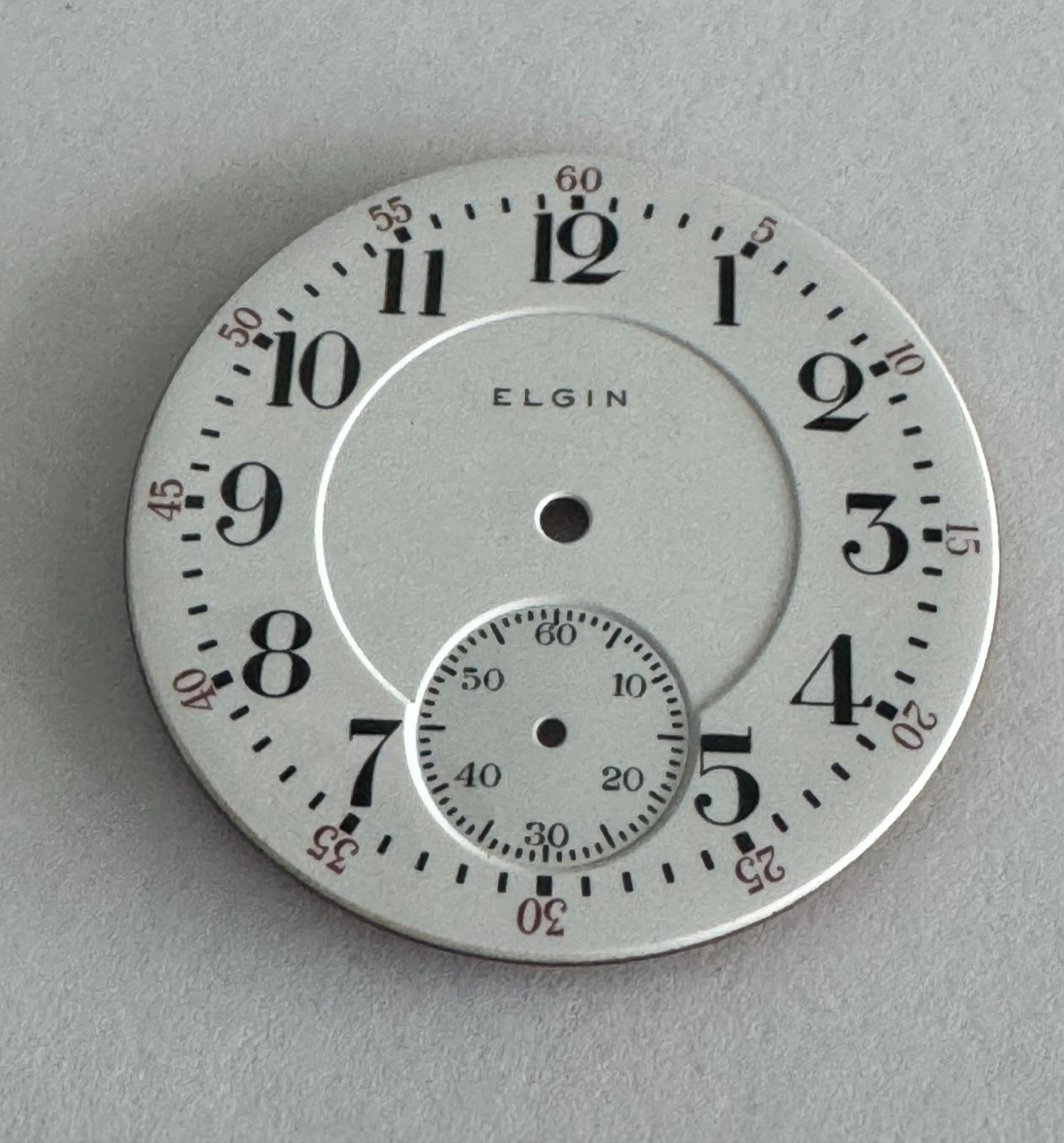 VINTAGE 16 SIZE ELGIN RAILROAD POCKET WATCH PORCELAIN DOUBLE SUNK DIAL