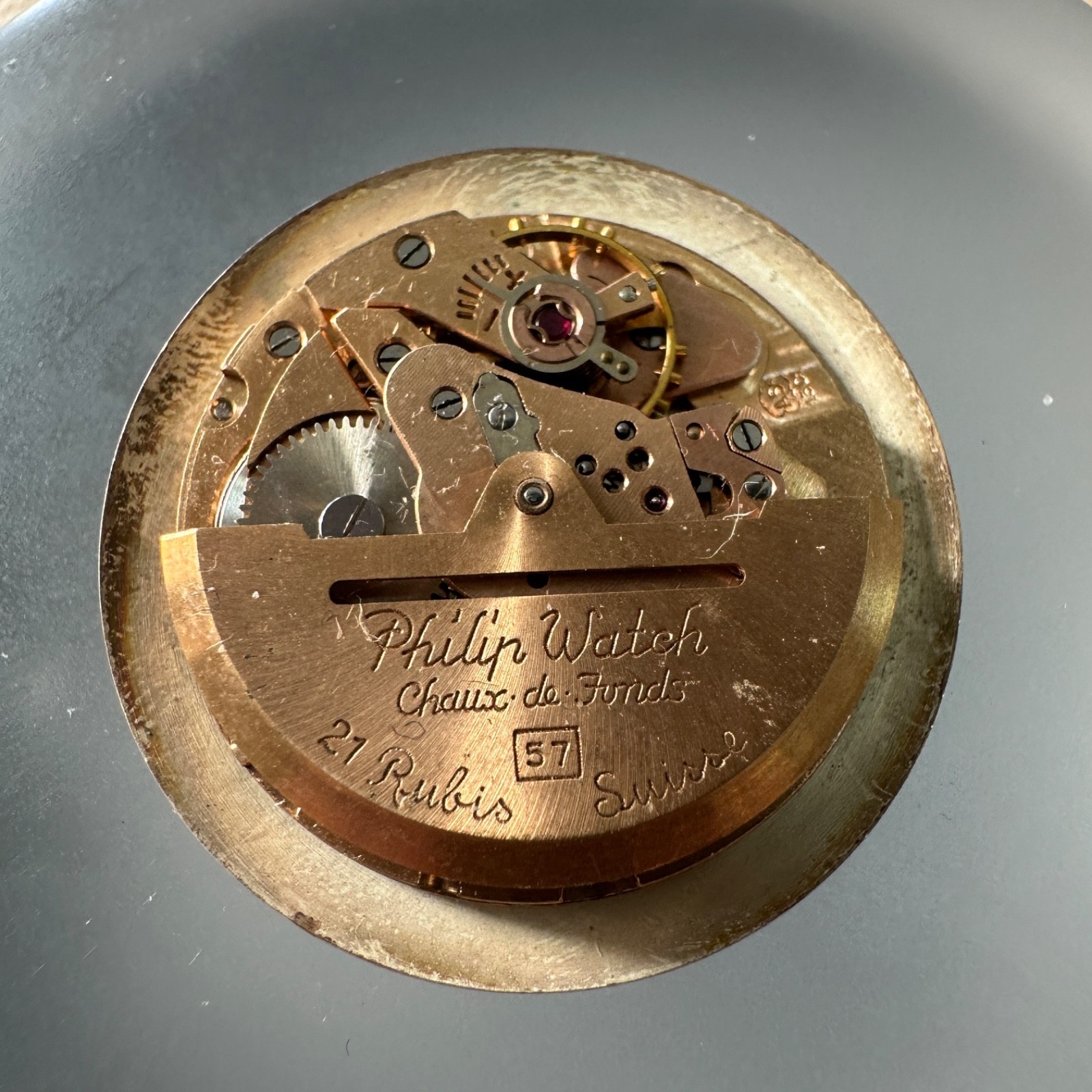 Philip Watch 57 Automatic 21 Ruby 26mm Dial and Hands Movement