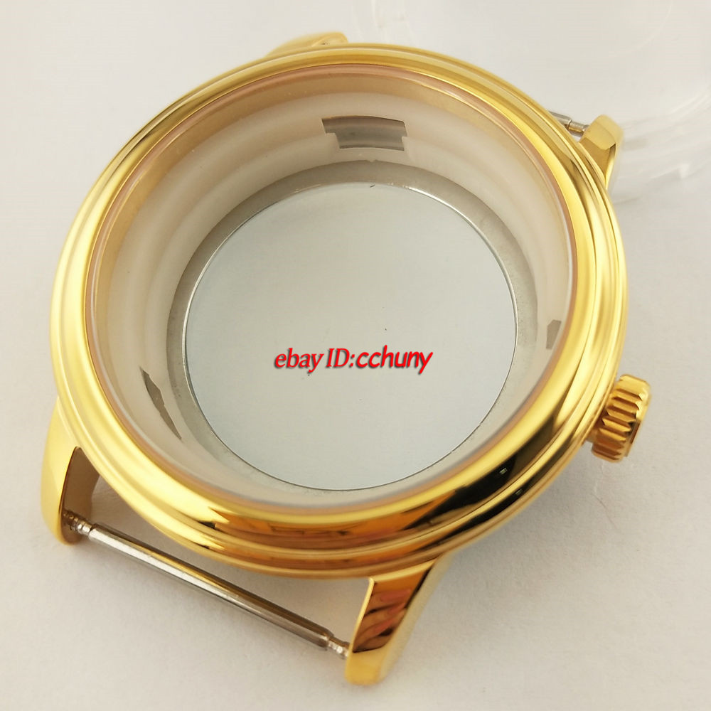 42mm Silver/Golden/Rose Gold Watch case Fit ETA 2836,Miyota 8215 8205 Movement