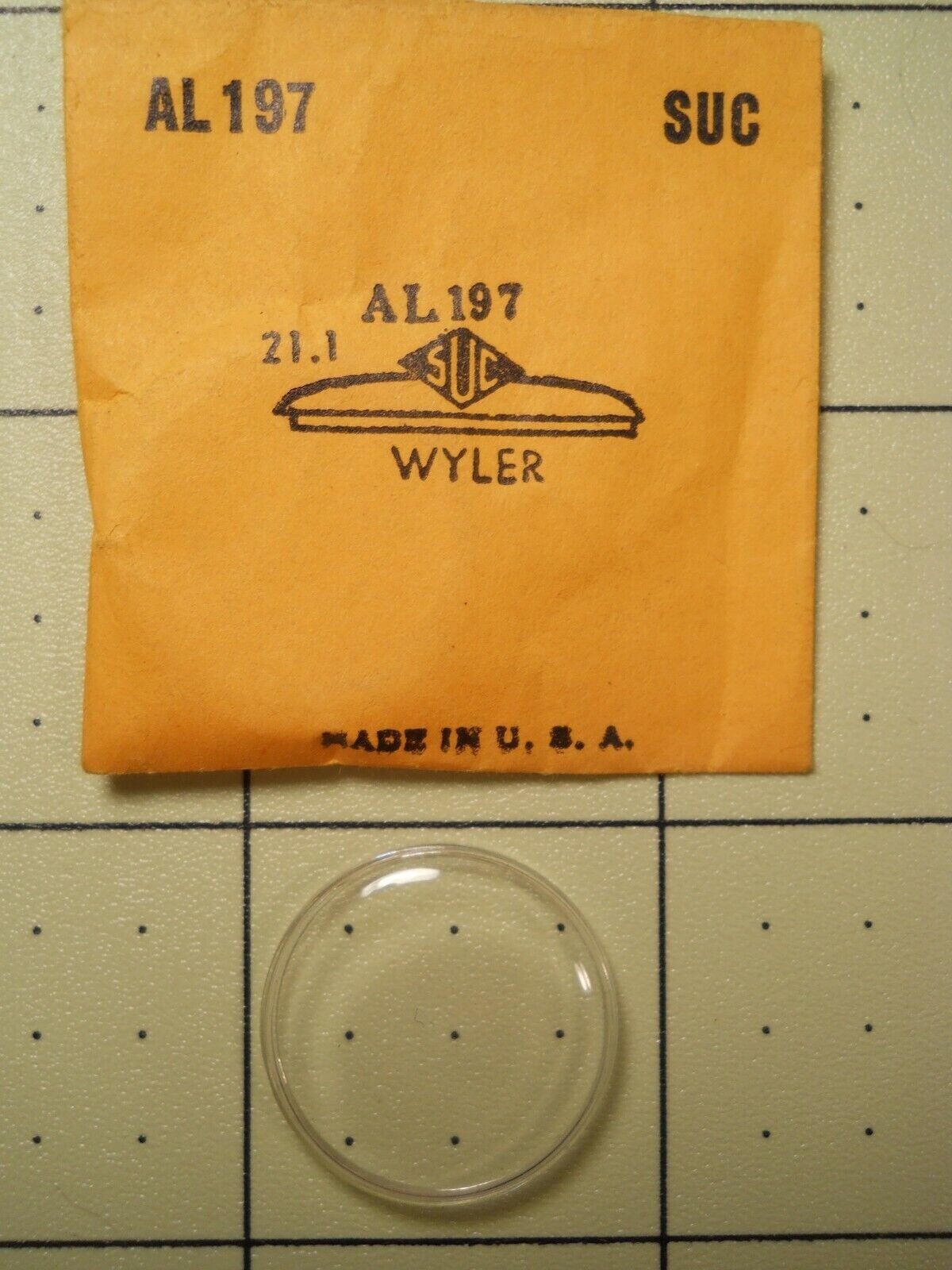 SUC AL197 A197 Watch Crystal Fit Wyler 834 – 25.8 mm Diameter Replacement Repair