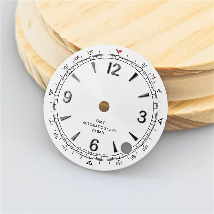 28.5mm GMT Watch Dial Green Lume For Nh34 Nh35 Nh36 4R Movement Watch Accessory