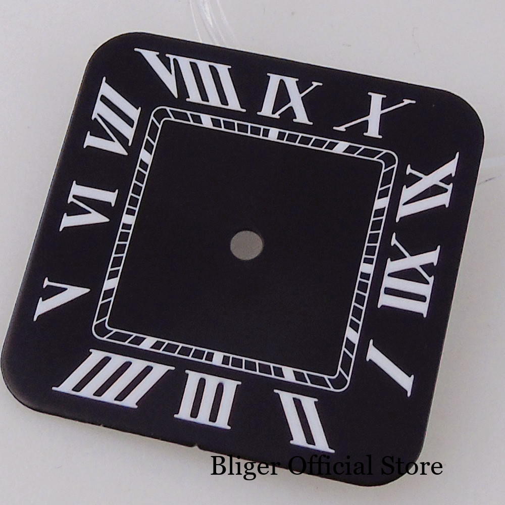 Square 27mm Sterile Watch Dial White Blue Black fit NH35 NH38 NH36 Roman Numeral