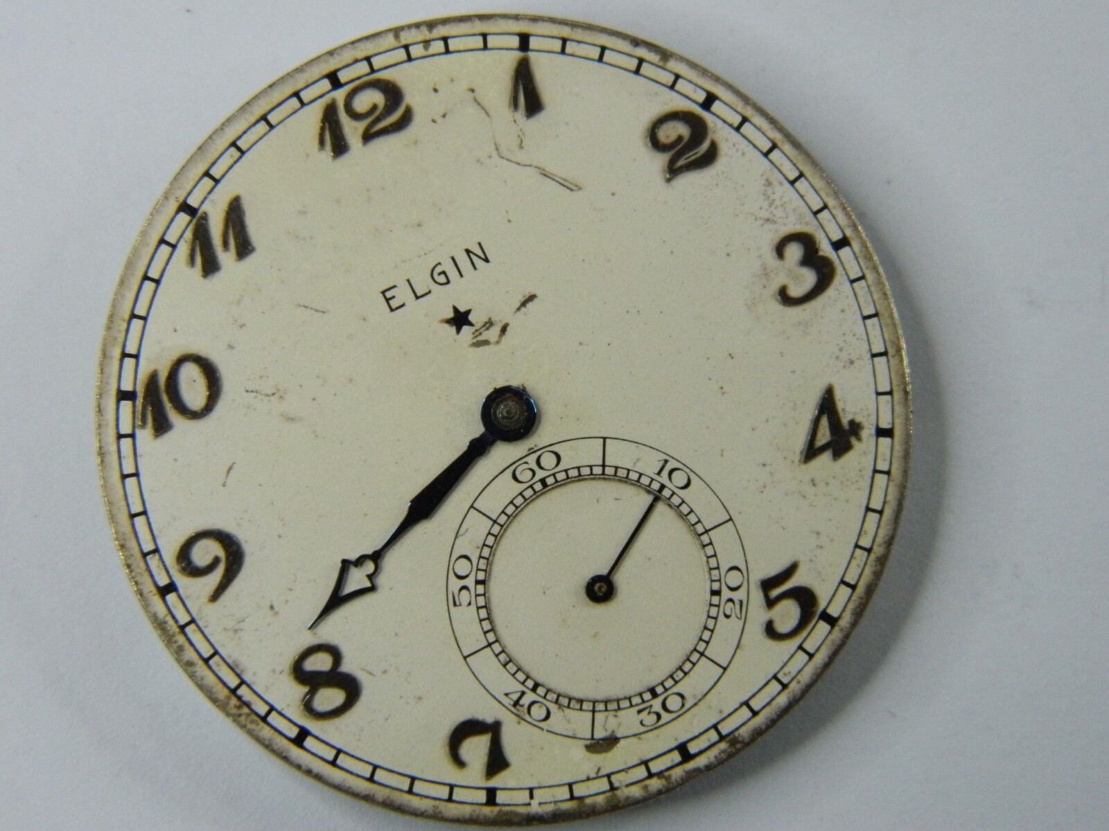 VINTAGE 1928 ELGIN GM WHEELER #4 17J 6AP 12S POCKET WATCH MOVEMENT DIAL – RUNS