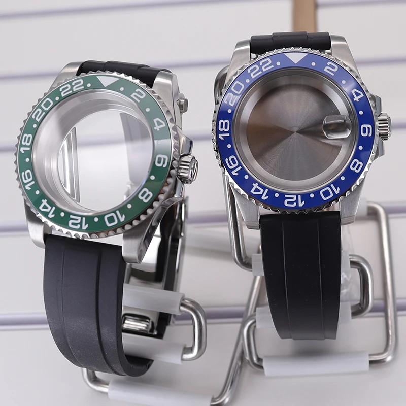 For Nh35 8215 2824 Movement 40mm Watch Case Strap GMT Ceramic Bezel Dial 28.5mm