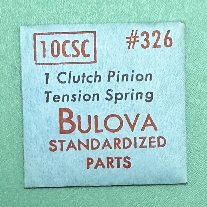 Gen Bulova Part 326 Clutch Pinion Tension Spring 10CMC 10CSC 8BBA 9AR NOS 182