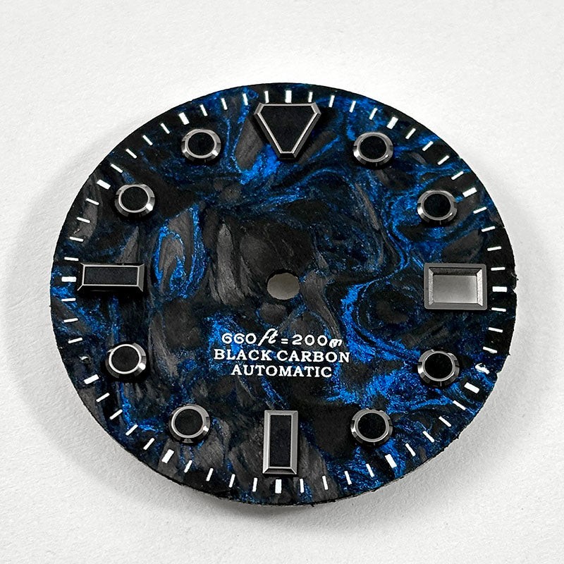 Lava Carbon Fiber Dial Black Lume 28.5mm Dial for NH35 Movement