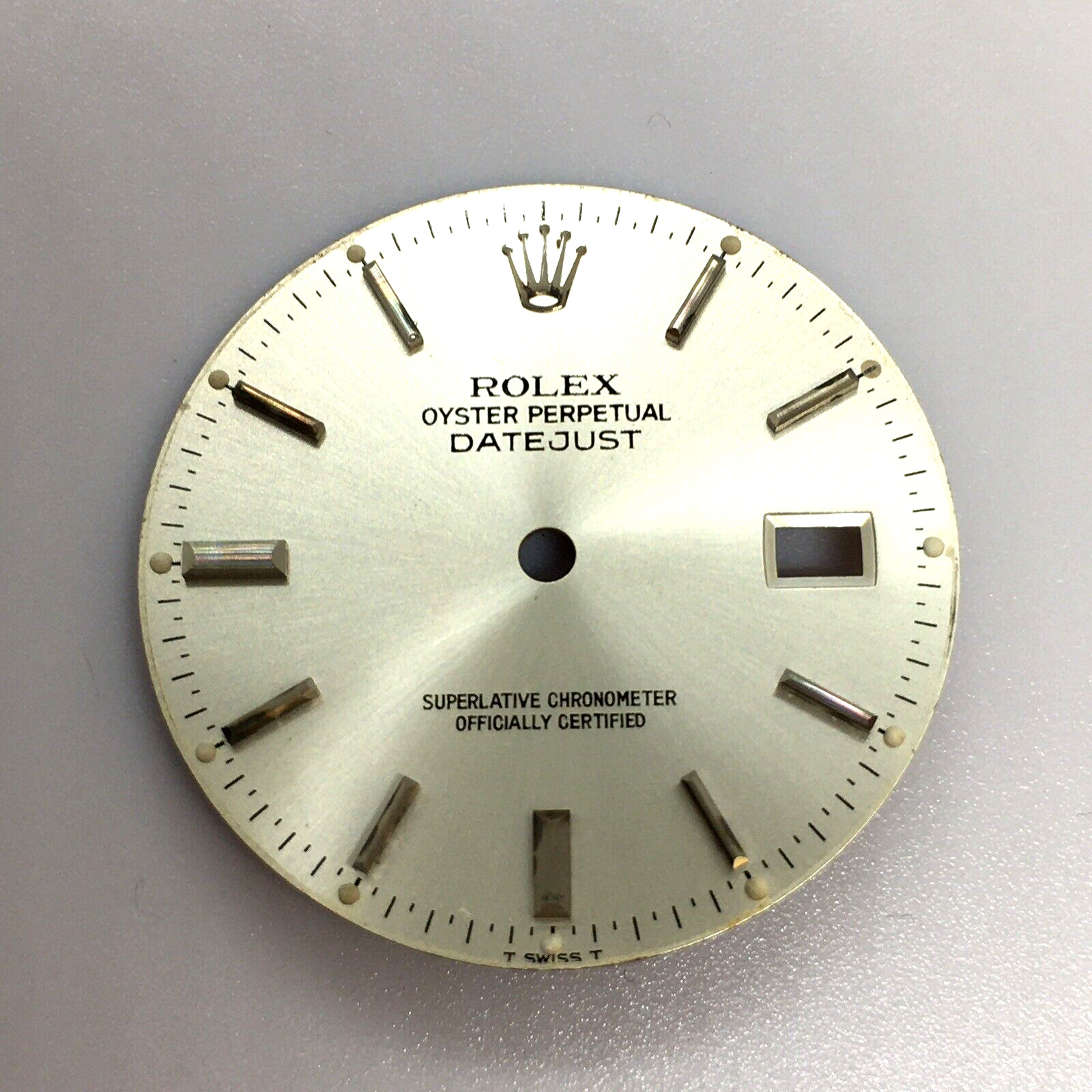 Rolex Gent’s dial Oyster Perpetual DATE JUST Quickset SILVER Factory Finish