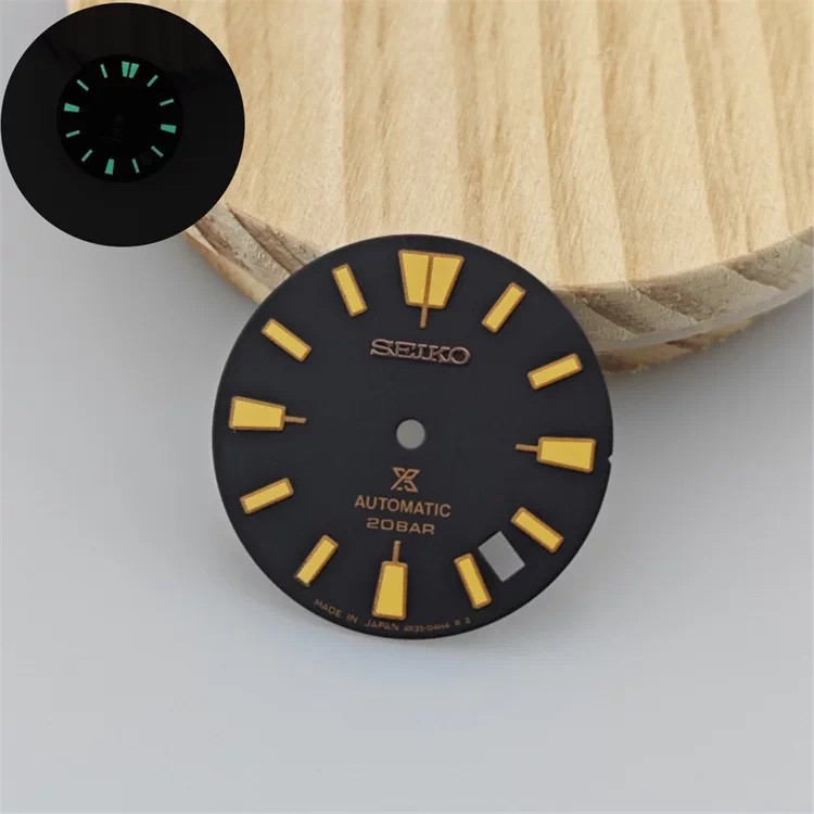 28.5mm Retro Watch Dial Green Luminous for Nh35 Nh36 Movement Watch Parts