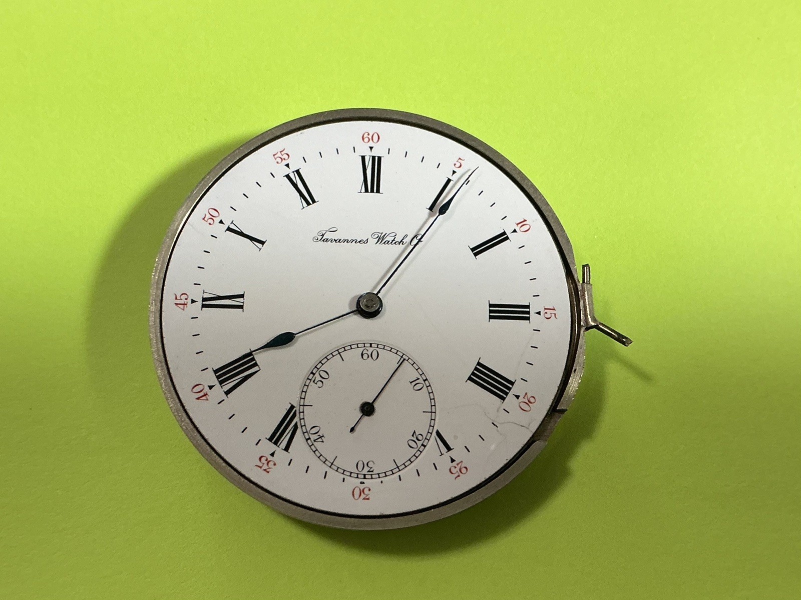 Tavannes Pocket Watch Movement 40mm – Running