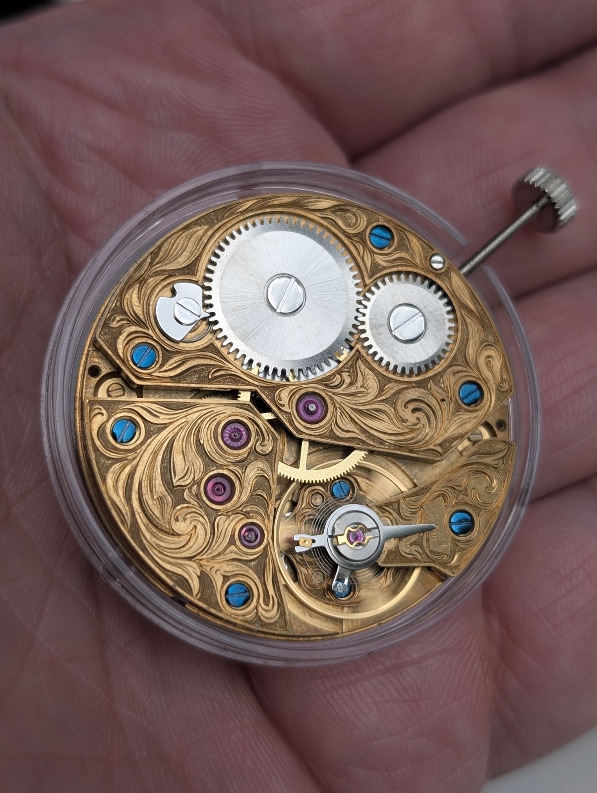 New ST3600 Mechanical Watch Movement – Hand-Engraved, Gold-Plated (6497)