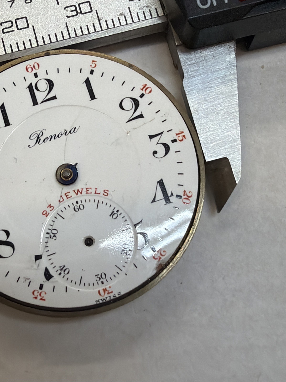 AE72 Fleurier Watch Co Pocket Watch Movement 23J Railroad Dial Vintage Untested