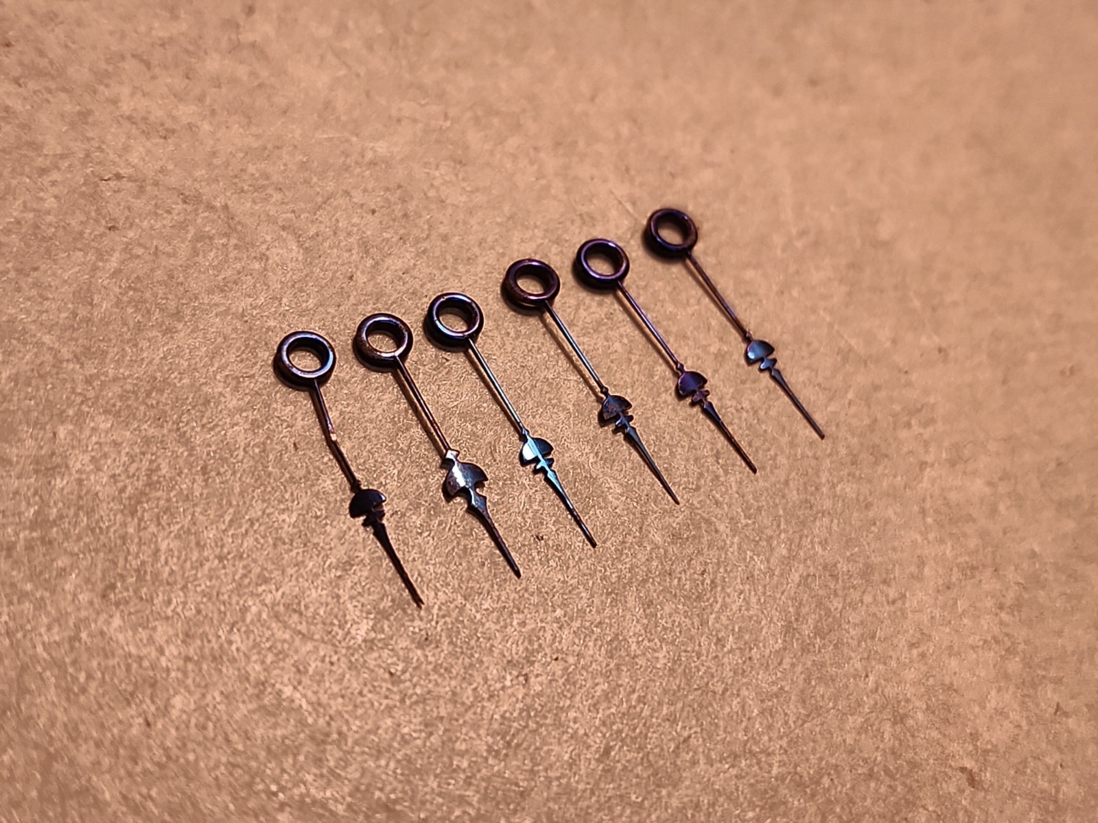 Lot Of 6 Rockford 16s Fancy Blue Hour Hands W/Hole Size 165 For Restoration