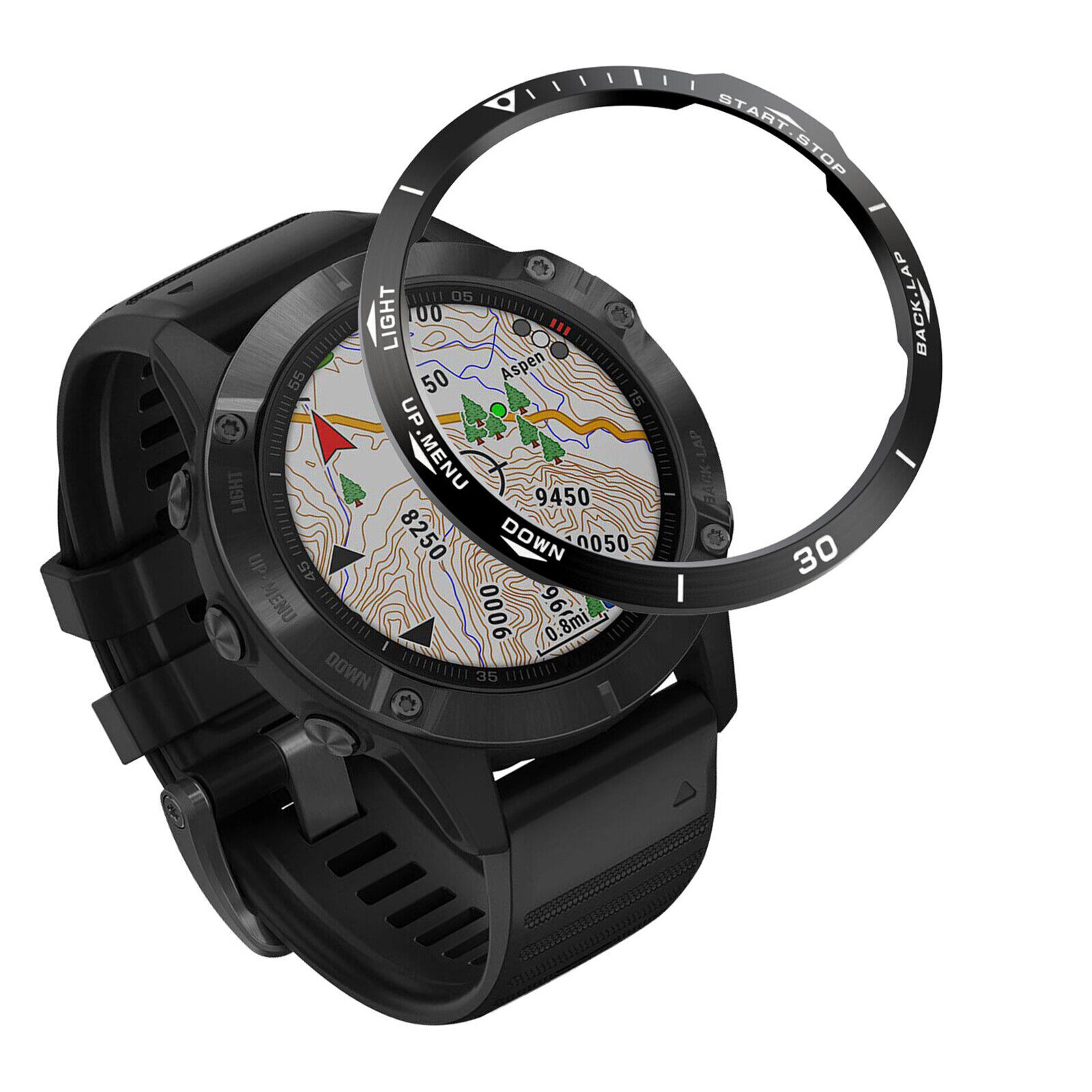 Stainless Steel Bezel Ring Adhesive Cover for Garmin Fenix 6/ Pro/Sapphire Watch