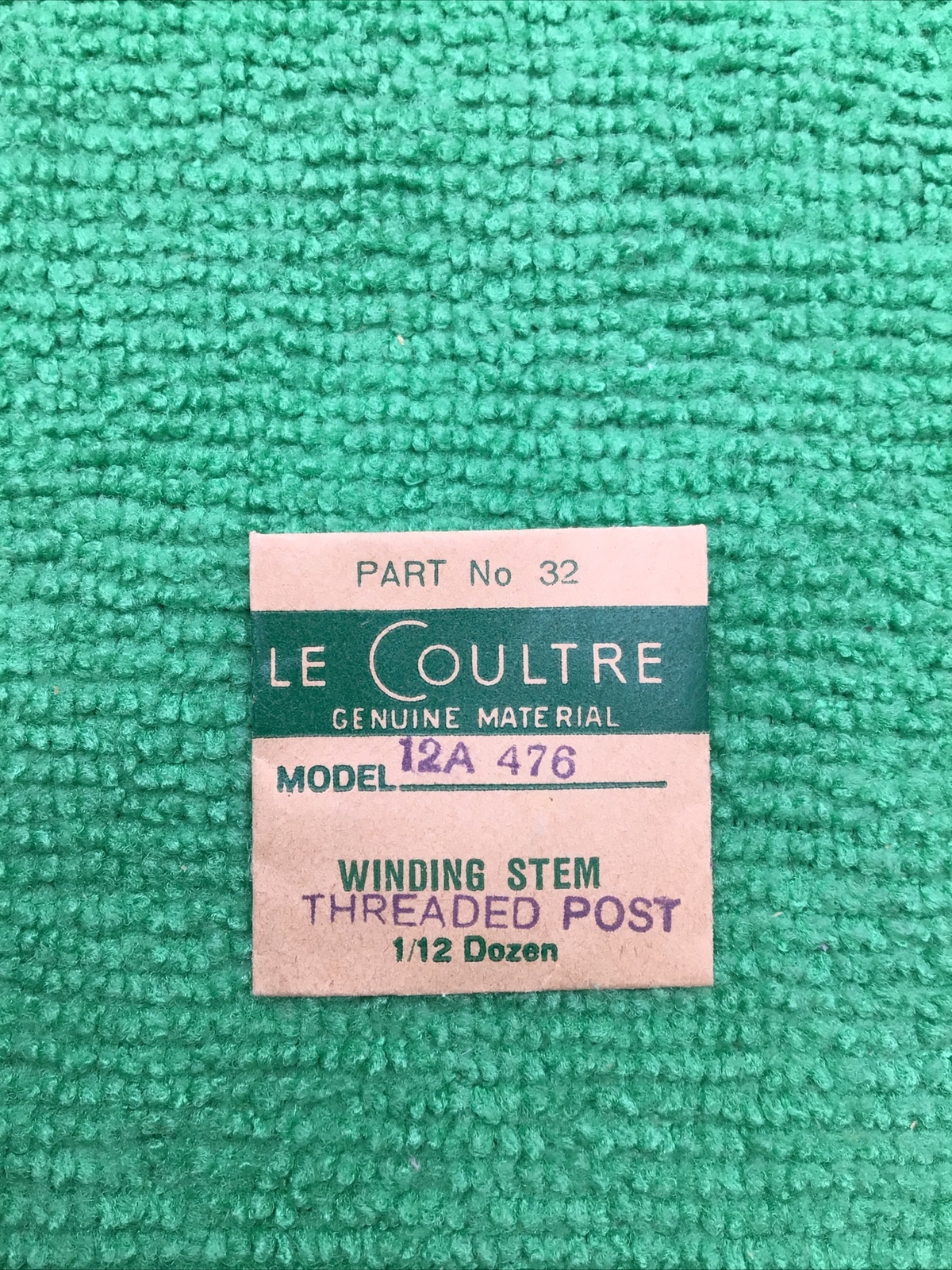 Jaeger LeCoultre Winding Stem Threaded Post Cal. 12A 476 Part 963 32, NOS