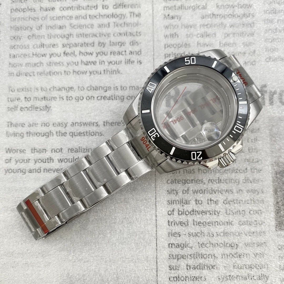 40MM SUB Watch Case Ceramic Bezel Sapphire Glass Fit NH34A NH35 NH36 Movement