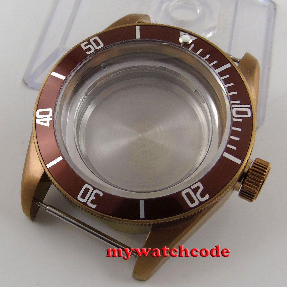 41mm sterile coffee PVD Solid Steel Case Set for ETA 2824 2836 movement C103