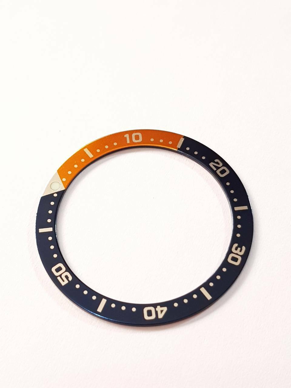 NEW BEZEL INSERT 33.5MM BLUE/ORANGE NEMO STYLE MEDIUM DIVERS SKX013 (7S26-0030)