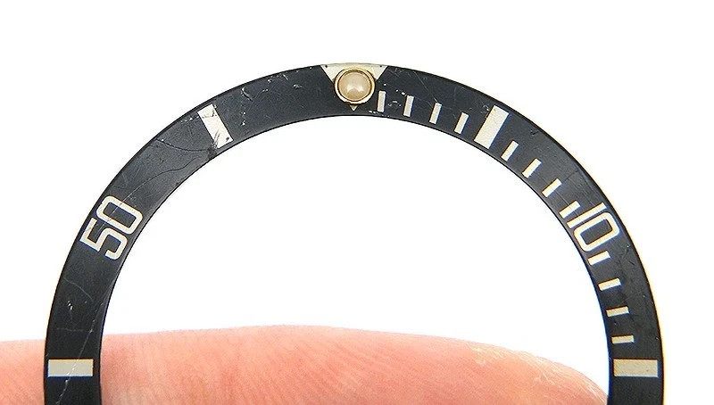 Rolex Submariner 16803 16613 16618 Faded Black Silver Bezel Insert OC#4065