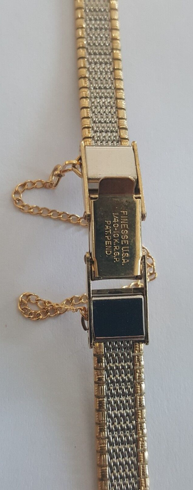 Longines Gold Plated Watch Bracelet With Safety Clasp Chain