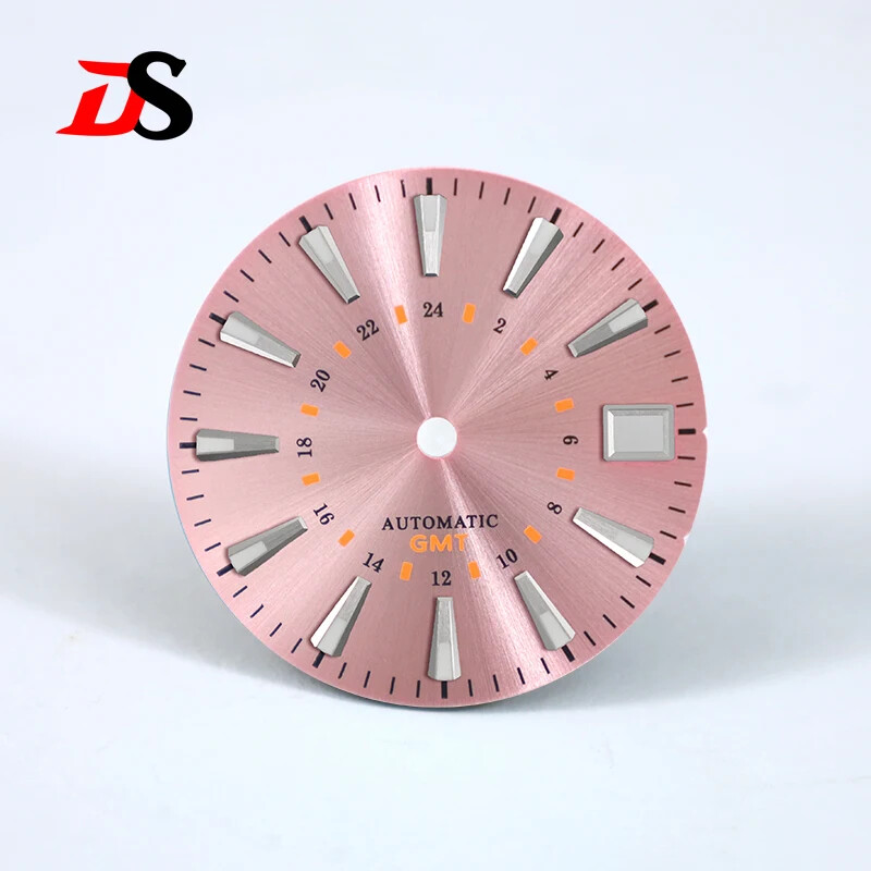 DS Sunburst GS 24 Hour GMT Sun Pattern Blue lume Mod Dial 28.5MM NH34 OMG Index