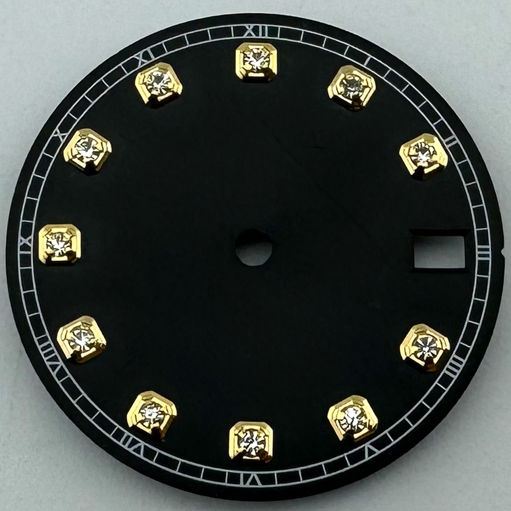 28.5mm Sterile Dial Fit NH35 NH34 Movement 3/3.8 O’clock Crown Black Green White