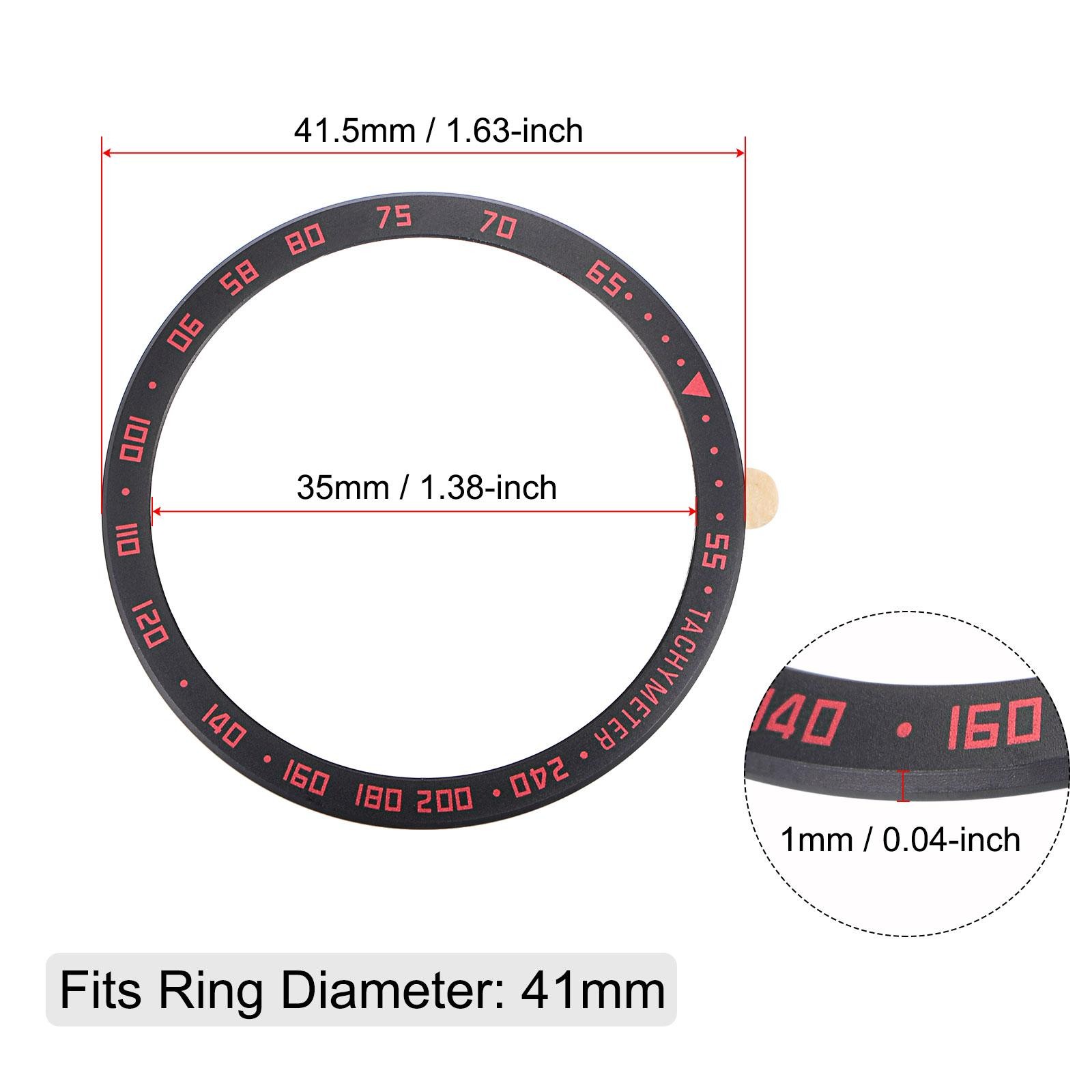 41mm Watch Bezel Ring Adhesive Cover Style B Anti-Scratch Protector Black