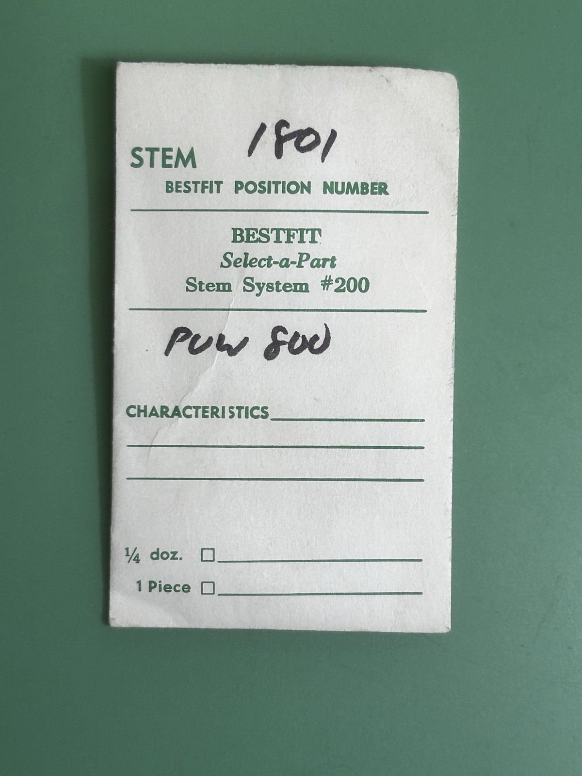 PUW – Cal 800 – Stem – Part 200/1801 – .9mm – Tap 10 – NOS