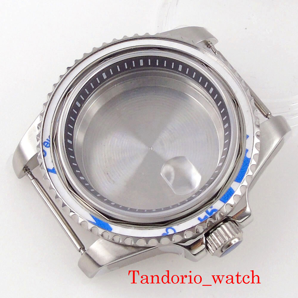 New For NH35 NH36 Silver Color Sapphire Glass 40mm Watch Case with chapter ring