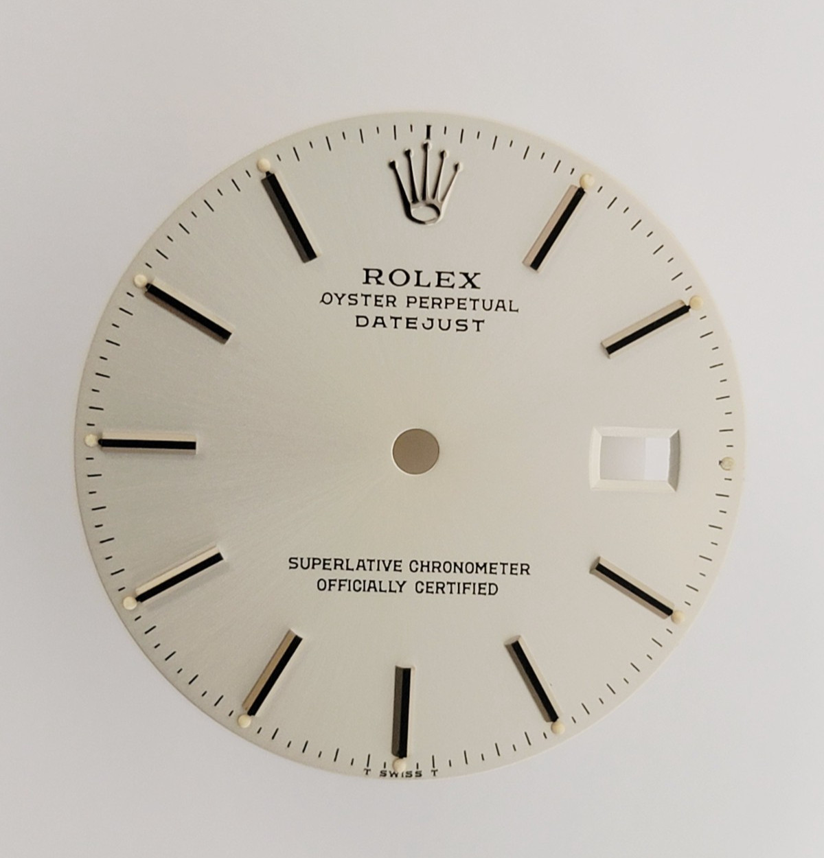 Genuine Rolex Dial DateJust 36mm Silver WG Stick 16014-16220, 16240, 16244