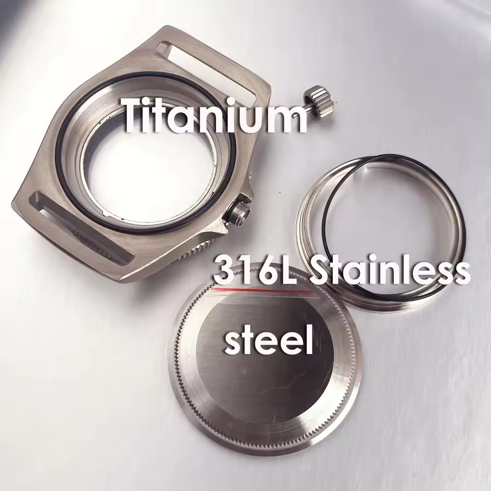Fit NH35/ETA 20ATM Diver Frog Titanium Case Unidirectional Bezel Steel Back Dial