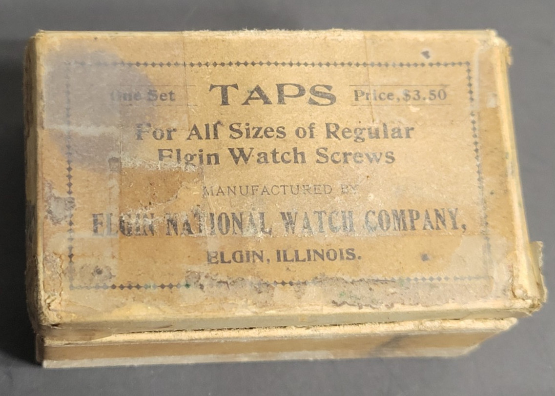 Vintage Elgin National Watch Co. Taps For Watch Screws in Original Box
