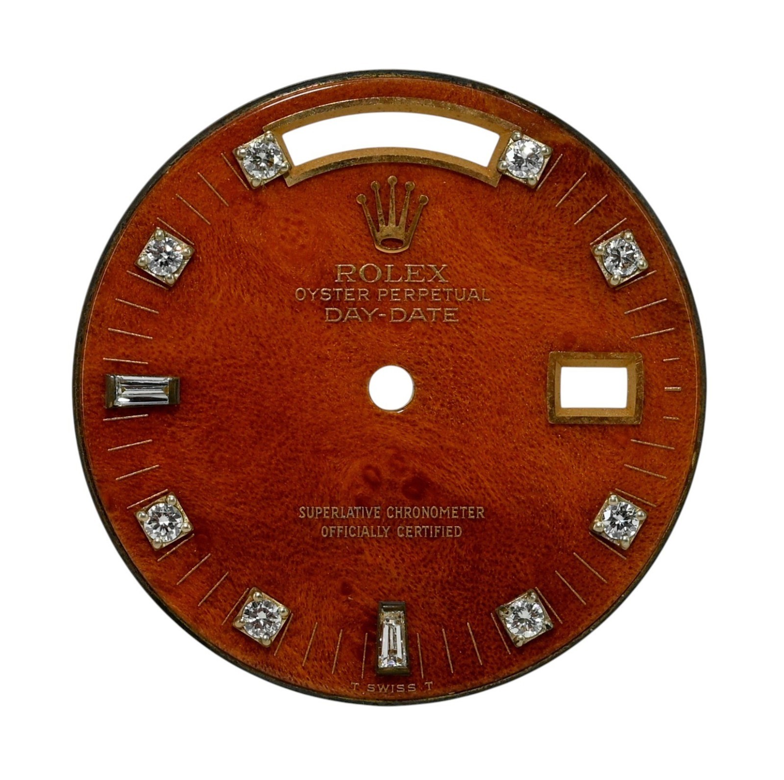 Original Rolex Day-Date President Wood Watch Dial with Added Diamonds 3055 3155!
