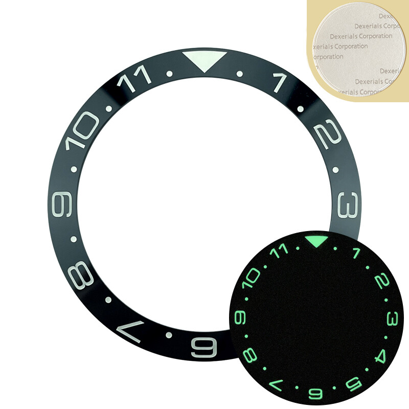 12hrs Dual-Time Lumed Ceramic Bezel Inserts Mod For SKX007/009 BGW9 C3 Lume