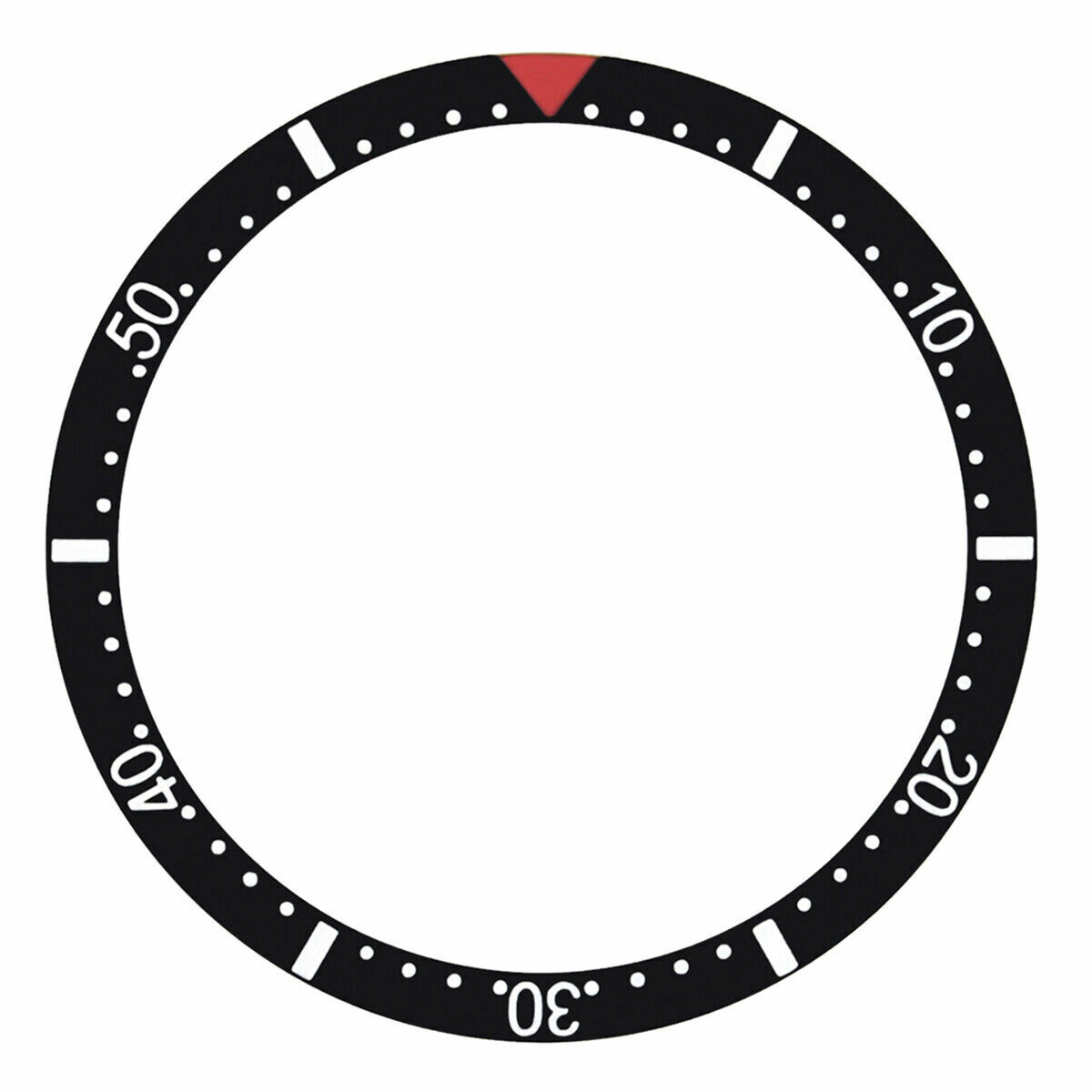 BEZEL INSERT FOR ROLEX SUBMARINER 37.5MM X 30MM WITH RED TRIANGLE TOP QUALITY
