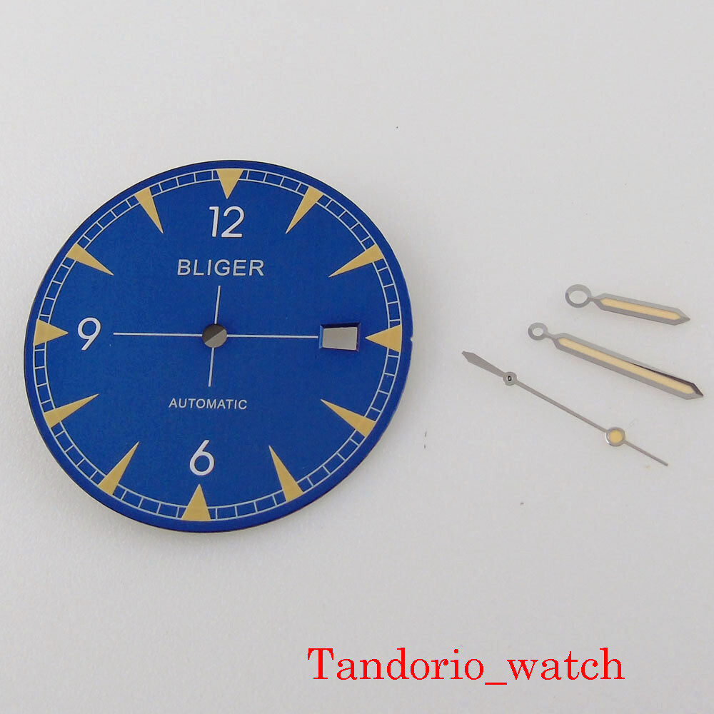 Watch Parts Replacement Bliger 33.5mm Luminous Watch Dial For NH35 Movement